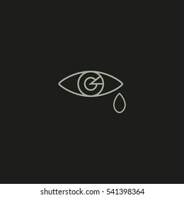 Eye Tears  Vector Icon