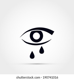 Eye with tears vector illustration