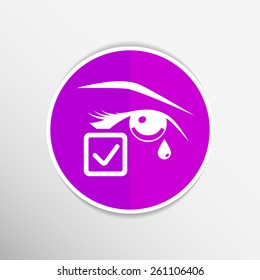 Eye with tears vector illustration