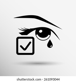 Eye with tears vector illustration eye isolated sign symbol illustration icon.