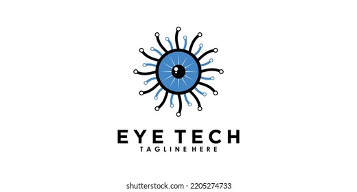 Eye Tech Logo Design With Creative Concept Premium Vector