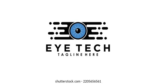 Eye Tech Logo Design With Creative Concept Premium Vector