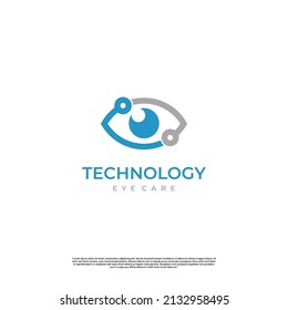 diseño moderno de logotipo de eye tech. logotipo de elemento de ocultación con tecnología 