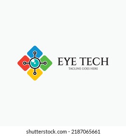 Eye Tech Logo Design Template. Vector Illustrqation