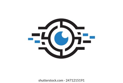 eye tech logo , digital eye logo Pro Vector