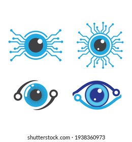 Eye tech logo images illustration design