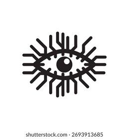 Logotipo de design plano da ilustração da tecnologia dos olhos