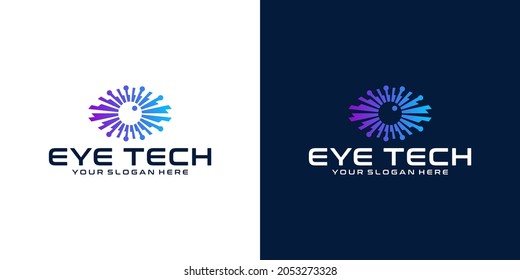 eye technology logo design inspiration and business card template