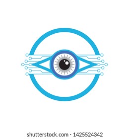 Eye technology logo vector template