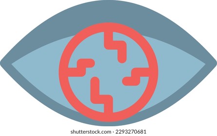 eye technology Vector illustration on a transparent background.Premium quality symbols. Line Color vector icon for concept and graphic design.