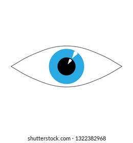Eye template. An isolated element of blue on a white background.