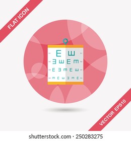 eye test chart flat icon with long shadow,eps10