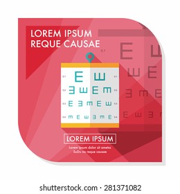 eye test chart flat icon with long shadow,eps10