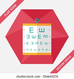 eye test chart flat icon with long shadow,eps10