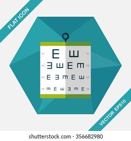 Eye Test Chart Flat Icon With Long Shadow,eps10