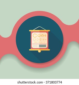 eye test chart flat icon with long shadow