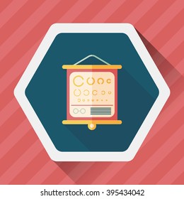 eye test chart flat icon with long shadow