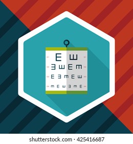 eye test chart flat icon with long shadow,eps10