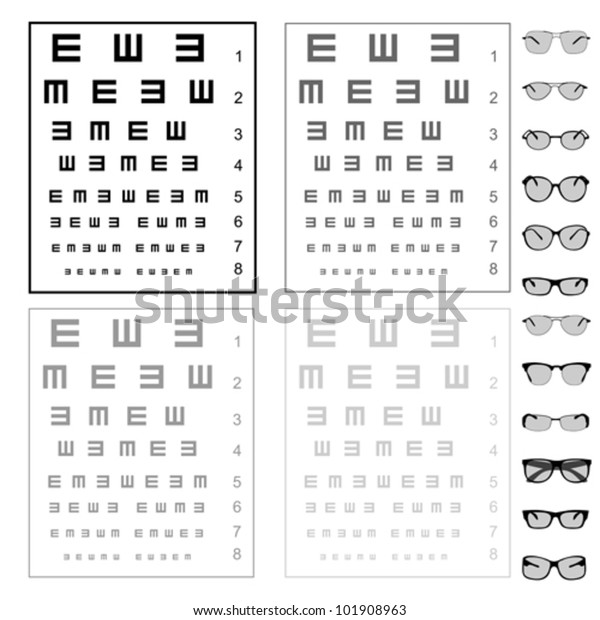 Eye Test Chart Glasses Vector Stock Vector Royalty Free 101908963