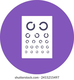 Eye test chart with multiple rows of letters decreasing in size. Ophthalmology concept and vision test vector illustration.