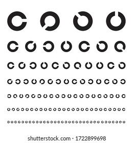 Tabla de pruebas oculares. Examen de la visión. Comprobación del Optometrist. Diagnóstico Ocular Médico. Vista, Visión. Examen óptico. Aislado 