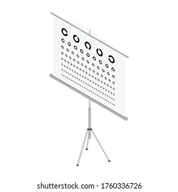 Eye Test Chart. Vision Exam. Optometrist Check. Medical Eye Diagnostic. Sight, Eyesight. Optical Examination. Isolated