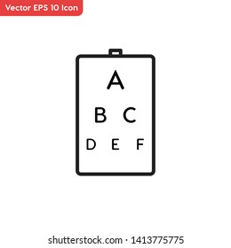 Eye test, doctor symbol vector icon