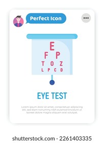 Eye test flat icon. Ophthalmology, eyesight examination. Modern vector illustration.