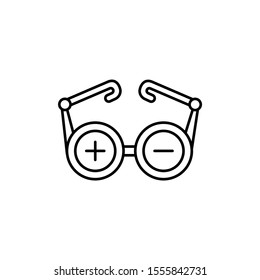 Eye test glasses icon. Simple line, outline vector of optometry icons for ui and ux, website or mobile application