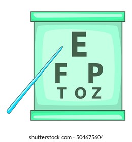 Eye test icon. Cartoon illustration of eye test vector icon for web design