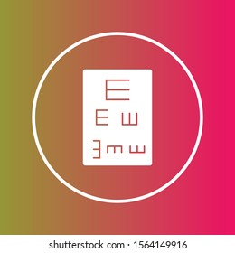  Eye test icon isolated on abstract background

