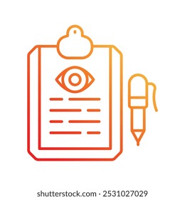 Augentestsymbol auf weißem Hintergrund, Vektorgrafik