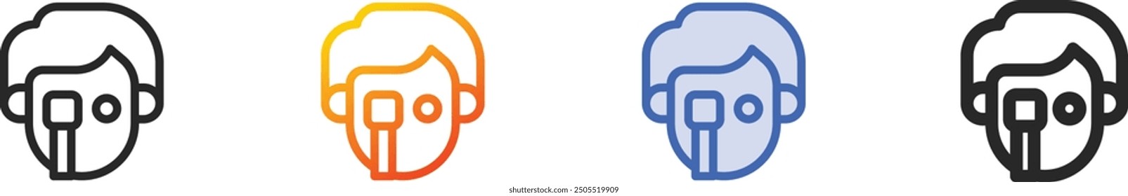 eye test icon.Thin Linear, Gradient, Blue Stroke and bold Style Design Isolated On White Background