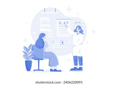 Eye test Illustration concept on white background