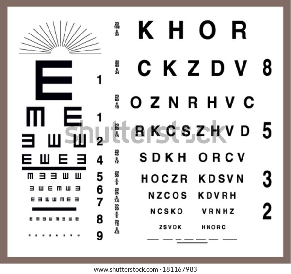 Eye Test Letter Poster Vector Stock Vector Royalty Free 181167983