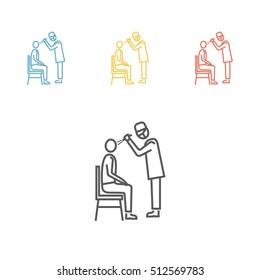 Eye test line icon. Vector illustration