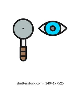 Eye test, scapula flat color line icon.
