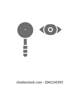 Eye test, scapula grey icon. Isolated on white background