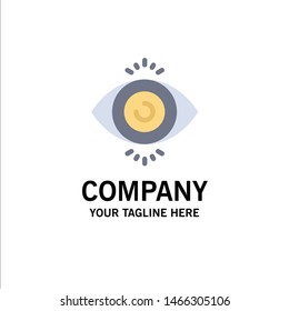 Eye Test, Search, Science Business Logo Template. Flat Color. Vector Icon Template background