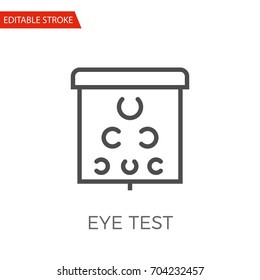 Eye Test Thin Line Vector Icon. Flat Icon Isolated on the White Background. Editable Stroke EPS file. Vector illustration.