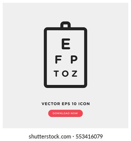 Eye test vector icon, doctor symbol. Modern, simple flat vector illustration for web site or mobile app