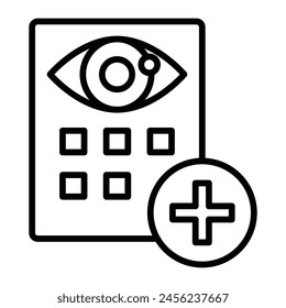 Eye Test Vector Line Icon Design