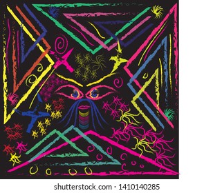 Eye theme artwork, vector pattern 