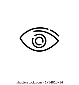 Eye thin icon in trendy flat style isolated on white background. Symbol for your web site design, logo, app, UI. Vector illustration, EPS