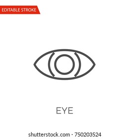 Eye Thin Line Vector Icon. Flat Icon Isolated on the White Background. Editable Stroke EPS file. Vector illustration.