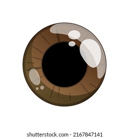 Gradiente marrón de ojos tridimensional con resaltados y sombras sobre un fondo blanco
