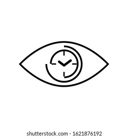 Eye, time, clock, work icon. Simple line, outline vector of icons for ui and ux, website or mobile application. Stock vector illustration isolated on white background.
