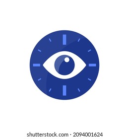 Eye Tracking Icon, Flat Vector