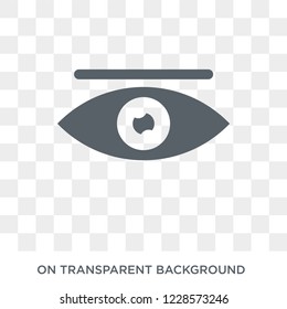 Eye tracking icon. Trendy flat vector Eye tracking icon on transparent background from Artificial Intelligence, Future Technology collection. 
