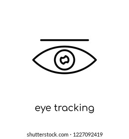 eye tracking icon. Trendy modern flat linear vector eye tracking icon on white background from thin line Artificial Intelligence, Future Technology collection, outline vector illustration